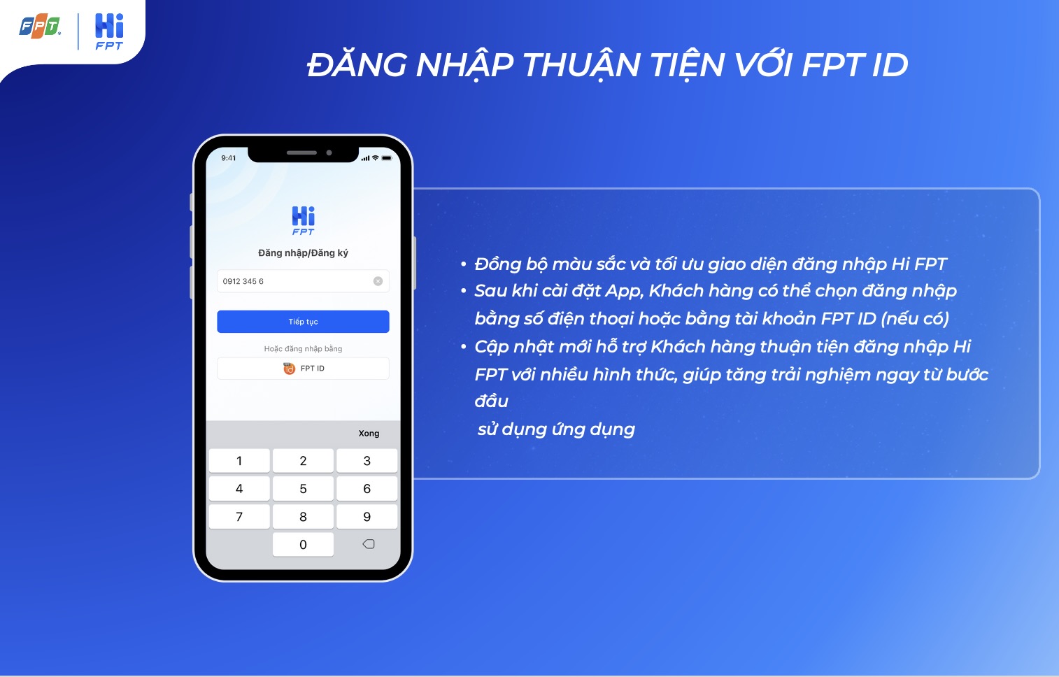 đang nhập thuận tiện với fpt id